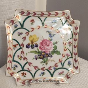 Heirloom Trinket Dish Decorative Plate Inverted Corners Square 7" Toyo